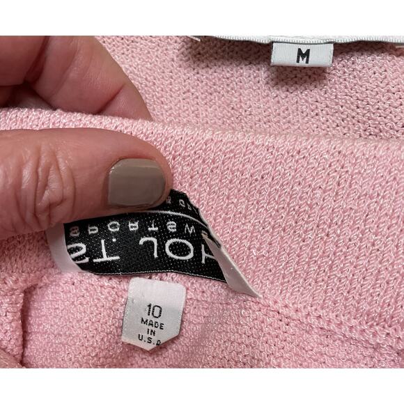 St. John Petal Pink Santana Knit 2 Pc Skirt Suit 10 M NWT NEW Jacket Straight - Picture 15 of 15